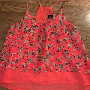 Orange floral tank top